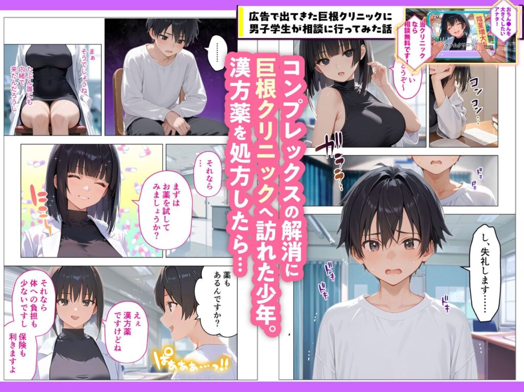 広告で出てきた巨根クリニックに男子学生が相談に行ってみた話(COMICアイル)