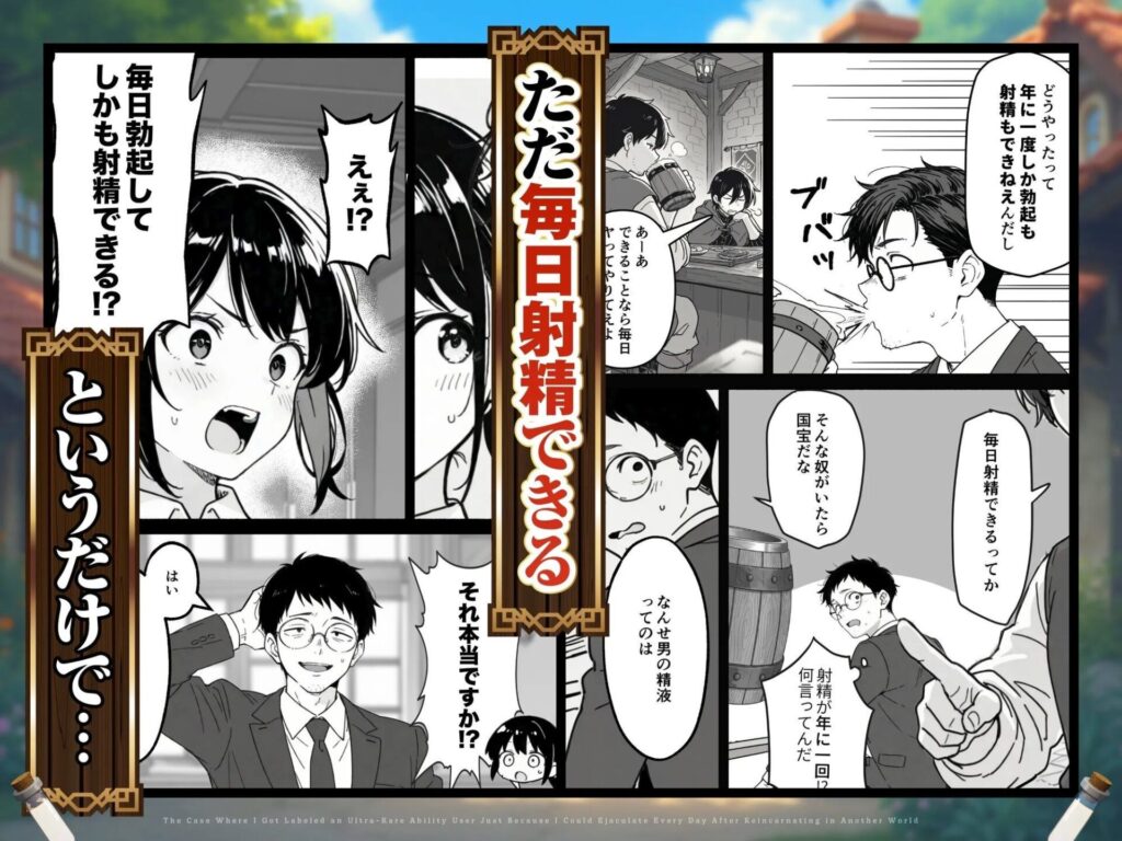 異世界転生したら毎日射精できるというだけで激レア能力者認定された件(COMICアイル)